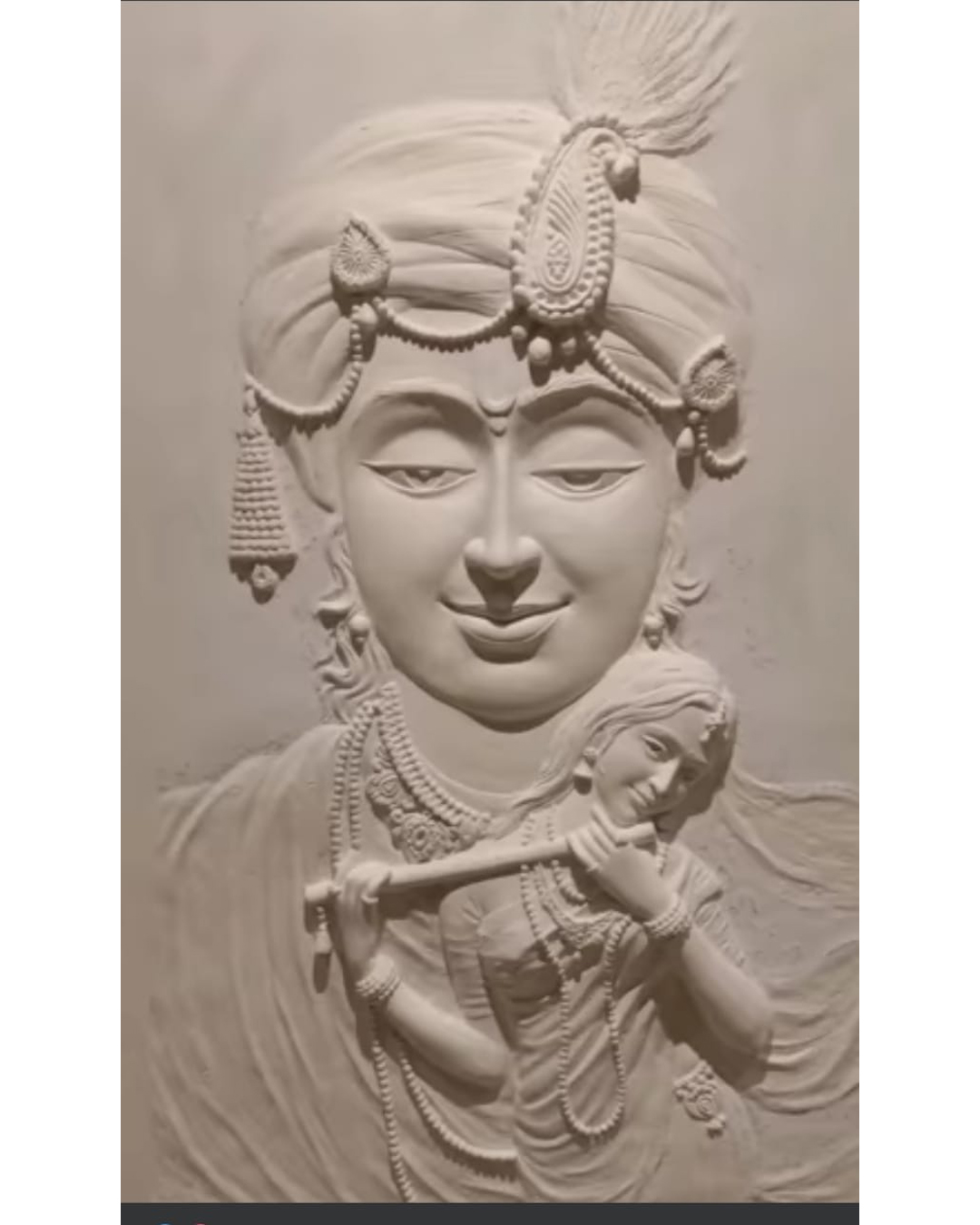 Riddhi Siddhi Art Creations - Flute Player Serene Krishna Bust Mural